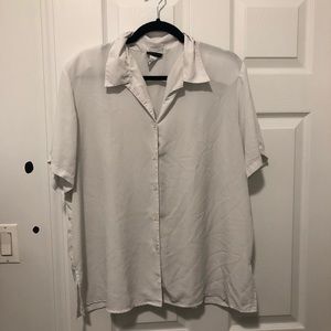 Womens white button down blouse size 1X